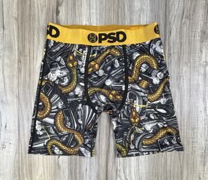 PSD Snake Money Diamond Graphic Boxer Briefs Black Gold Mens Medium NEW